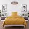 Intemporel Parure Housse de Couette en Microfibre lavée 140x200 cm Boheme Moutarde, par Soleil d'Ocre