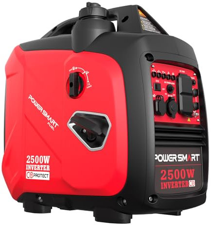 PowerSmart Generador portátil de 2500 W alimentado por gas, generador inversor súper silencioso para acampar al aire libre, RV, cumple con CARB