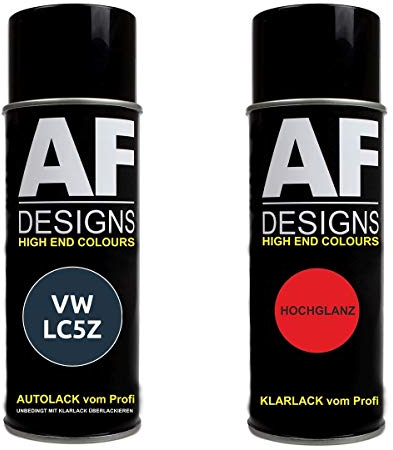 Autolack Spraydose Set geeignet für VW/Volkswagen Perlcolor Blau Perl LC5Z Basislack Klarlack Sprühdose 400ml