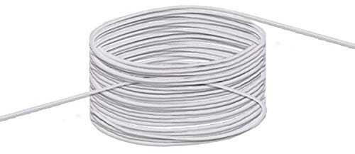 WedDecor 3 mm breites rundes Gummiband, Ohrschlaufenschnur zum Perlensticken, Stricken, Schneidern, dünnes geflochtenes Gummiband für Gesichtsbedeckung, DIY Handwerk, 1/8 Zoll elastisches Nähen, Weiß,