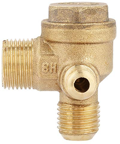 Brass Check Valve, Non-Return Lightweight Air Compressor Check Valve, 3-Port for Central Pneumatic Air Compressor Industrial Use