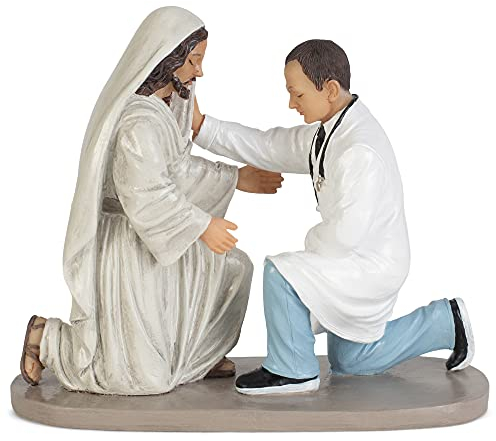 Dekorative Tischfigur Praying Doctor with Jesus, Kunstharz, 12,7 x 15,2 cm