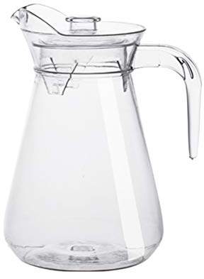 Cabilock Wasser Saft Topf mit Deckel Heißer Kalten Wasser Karaffe Iced Tee Klar Kunststoff Wärme Beständig Borosilikatglas für Saft Kaffee 2L