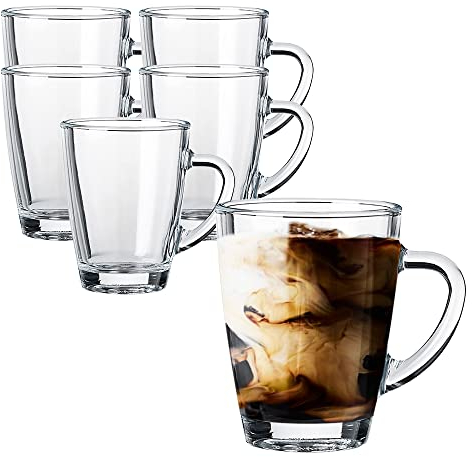 Glass Tea/Coffee Cup with Handle Perfect for Espresso Cappuccino Hot Chocolate Hot Drinks Gusto Coffee Uniquely Designed High-Temperature Resistant Latte Cup-260ml