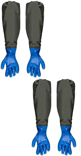 POPETPOP 2 Paar Handschuhe Für Aquarien Beschichtete Arbeitshandschuhe Handschuhe Für Wassertanks Gartenhandschuhe Verlängerte Handschuhe Aquariensichere Handschuhe Gummi Lange Ärmel Sole