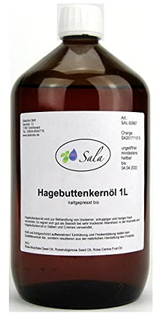 Sala Hagebuttenkernöl Wildrosenöl kaltgepresst BIO 1000 ml (1 L Glasflasche)