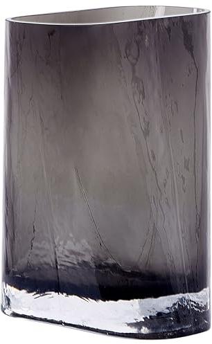 Modern Decorative Flower Vase 20 cm Tabletop Glass Dark Grey Mitata