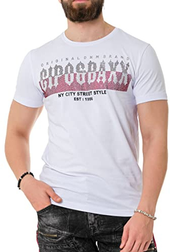 Cipo & Baxx Herren Prägedruck Print T-Shirt Kurzarm CT737