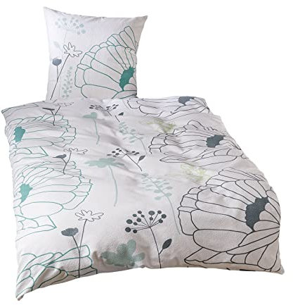 Traumschlaf Frottee Bettwäsche Moni grün 1 Bettbezug 155 x 220 cm + 1 Kissenbezug 80 x 80 cm