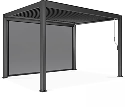 Oviala Pergola bioclimatique 3x4m autoportée avec 1 Store 3,73 x 2,34 m