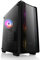 Gaming PC-Gehäuse Midgard - Midi-Tower, aRGB Beleuchtung (inkl. Steuerung), Glas-Seitenteil, vormontierte Lüfter, ATX, Micro-ATX, schwarz
