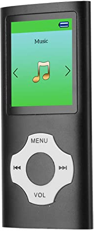 MP3-Player, Tragbarer Musik-Player mit 1,8-Zoll-LCD-Bildschirm, Unterstützt die von FM-Radio, Unterstützt MP3, WMA, FLAC, APE, AAC, OGG, ACELP (Schwarz)