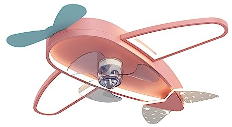 Leise Ventilator lampe Cartoons Flugzeug Deckenventilatoren Licht Hubschrauber Modell Dimmbare 6-Geschwindigkeit Deckenventilatoren Lampe W/Fernbedienung for Kinderzimmer Kinderzimmer Kindergarten ( C
