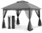 Amopatio Pavillon 3,3x3,3m, Faltpavillon Zelt Instant Patio Gazebo, Gartenpavillon mit Moskitonetz, Metallrahmen Outdoor Vordächer für Schatten und Regen für Rasen, Garten, Hinterhof und Deck, Grau