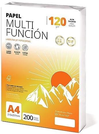 Ofituria Kopierpapier, DIN A4, 120 g/m2, 200 Blatt, Mehrzweckpapier für Laser- und Tintenstrahldrucker, Kopierer, Bürobedarf, Schulbedarf, Packung zu 200 Blatt, 120 g