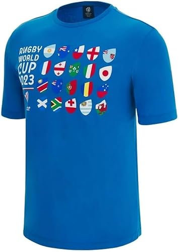 Macron T-Shirt Coupe du Monde de Rugby 2023 All Flag Homme (L)