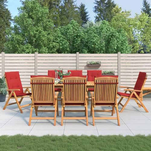 ZEYUAN Gartenstühle mit Auflagen 8 STK. Massivholz Teak, Gartenmöbel, Terrassenstühle, Balkon Sessel, Balkon Stühle, Balkonstuhl, Garten Stühle Für Draussen - 3196529