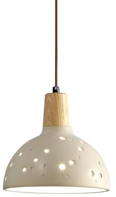 HAIDU Lustre en béton de Style Industriel, Abat-Jour de Lampe Suspendue en Ciment créatif Japonais, luminaires de Plafond à vis E27, Lampe Suspendue de décoration de Chevet d'étude de Bureau