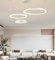YYUTLUO Moderner DIY-Kreis-LED-Kronleuchter | 3 Weiß Goldringe:20+40+60cm=45W | LED-Pendelleuchte aus Metall+Acryl | 2,4 G Dimmbare Fernbedienung | Runde Decken-Hängelampe Wohnzimmer Schlafzimmer