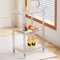 Multifunktionaler Servierwagen Acryl Mehrschichtige Lagerung Organizer mit Rädern, transparenter Beistelltisch, mobiler Werkzeugwagen, Restaurant, Bar, Schönheitssalon-Weiß
