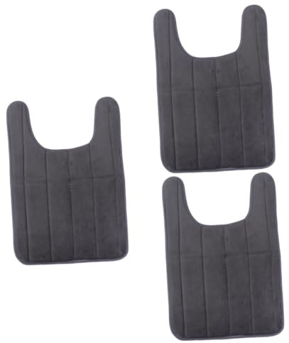 PRETYZOOM 3stücke U-förmige Memory-Schaum-badezimmermatte Dunkelgrau Und Langlebig Für Toiletten Und Badezimmer rutschfest Und Komfortabel