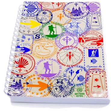 Jakobsweg Notizbuch DIN A6 – Pilgerstempel Cover – Liniert für Pilger & Camino de Santiago – Reisetagebuch/Pilgertagebuch für unterwegs – Buen Camino Geschenk