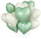 Herz Folienballon Salbeigrün Beige, 10 Stück 18 Zoll Grün Cremefarbene Herzluftballons Creme Weiß Herz Folienballons für Süßigkeiten Geburtstag Hochzeit Babypartys Verlobung Valentinstag Partydeko