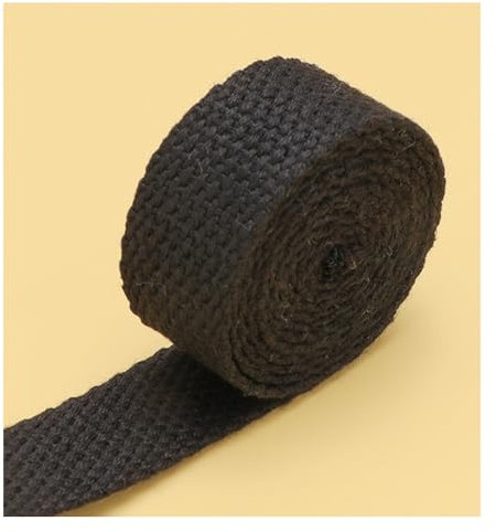 5M 25MM Breites Polyester-Baumwollgurtband, Canvas Gurtband Baumwolle Für Stofftragetaschen DIY-Zubehör (Schwarz)