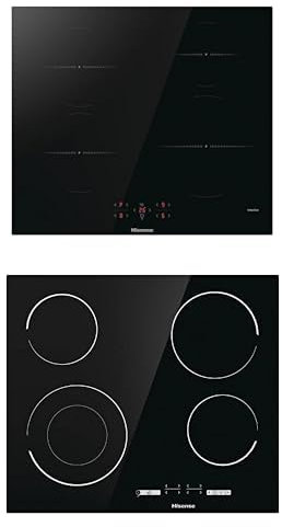 Hisense HI6401BSC Built-in 60cm Induction Hob Ceramic Glass Panel - Black 7200W+ Hisense E6432C Built-in 60cm Electric Ceramic Hob with Touch control - Black 7200W,