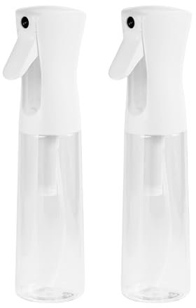 Hair Spray Misting Bottle, 300ml Refillable Fine Mist Sprayer Bottle, Ultra Fine Continuous Water Mister For Salon, Gardening, Plants & Skin Care, Transparent - 2PACK