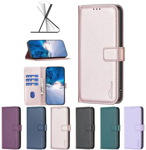 Funda para Apple iPhone 11 Pro compatible con iPhone 11 Pro [piel sintética + carcasa interior de silicona] TC1-7F dorado