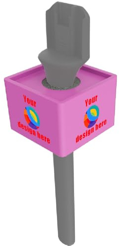Customizable Microphone Flag Compatible with DJI RODE Mic Handle Personalization Microphone Logo Box for DJI Mic Stand (Pink)
