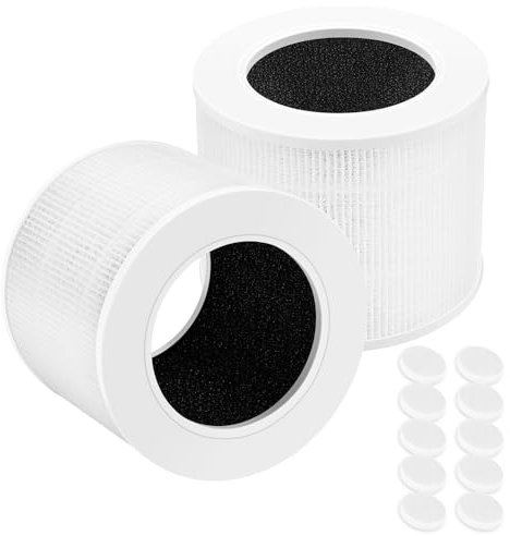 2 Pack 3-in-1 True HEPA Replacement Filters for Core Mini Air Purifier, Includes 10 Aroma Pads, Compatible with Core Mini Air Purifiers