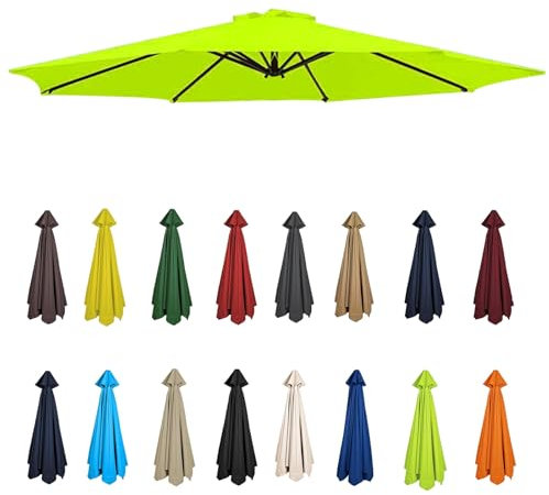 2m-3.5m Replacement Parasol Canopy, Umbrella Replacement Fabric, Garden Umbrella Replacement Cover, Outdoor Replacement Fabric, 6/8 Arms, replacement parasol fabric cover for Garden Umbrella(Grass gre