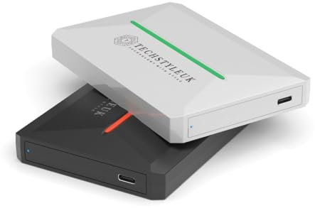 TechStyleuk Premium Slim Portable SSD – Type-C High-Speed Storage for PS5, Xbox, Gaming, Mac,PC,Laptop – Backup Solution ((SolidStateDrive) SSD, White, 128GB)