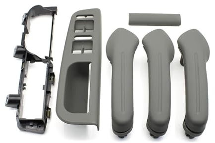 SFGOFJGO Innentürgriff 9 STÜCKE LHD Schwarz Beige Grau Vorne Hinten Links Rechts Türgriff Set Ersatz Für VW Für Bora Für Golf 4 Für MK4 Für Jetta Innentürgriffabdeckung(Gray 9pcs set)