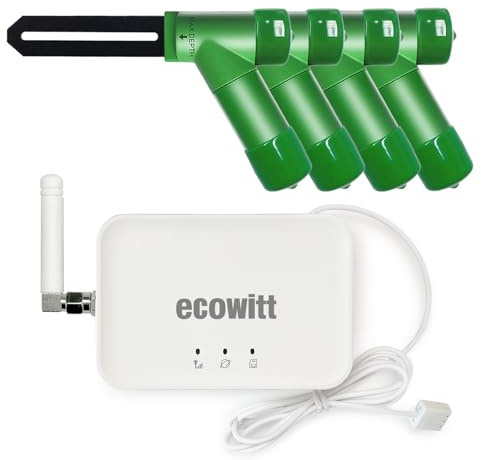 ECOWITT Capteur d'humidité du sol WH51+ Gateway GW3000 - Capteurs 3 en 1 intégrés - Testeur d'humidité du sol - Mesure précise - Sonde capacitive - Humidimètre pour jardin intérieur/extérieur