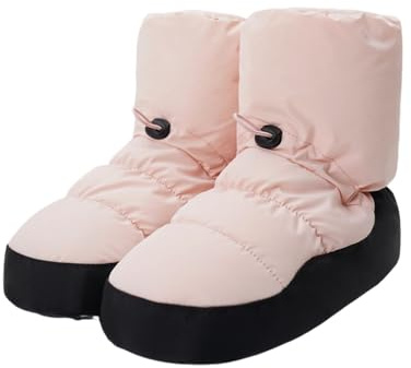 Hixingo Ballettschuhe Damen Stoff Winter, 34-45 Aufwärmstiefel Ballett Erwachsene Tanzstiefel Damen Warme Winter Ballettstiefel Warm Up für Trainings Schläppchen (L,CS26 Rosa)