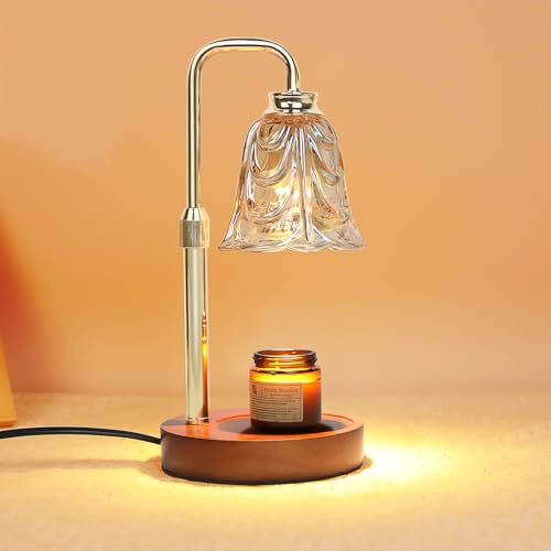 Paryou Candle Warmer Lamp with Timer Electric Adjustable Height Candle Warmer Dimmable Wax Warmer Lamp Jar Candles with 2 Bulbs for Home Decor & Office