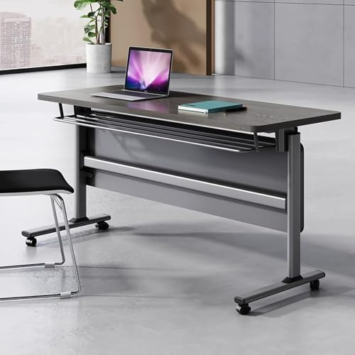 Tragbarer, faltbarer Konferenztisch mit Rollen, rechteckiger mobiler Trainingstisch für Büros, Klassenzimmer und Konferenzräume (120 x 75 x 40 cm)