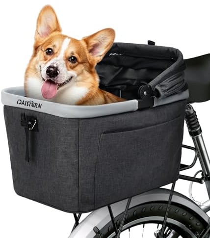 DAISTERN Faltbarer Hundefahrradkorb Hinten bis 10KG