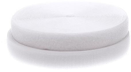 TUKA 12m x 25mm Klettband zum aufnähen, 12 meter Flausch & 12m Hakenband, Rückseite Nicht selbstklebend, 25mm breit Klettverschluss, Extra Stark Haftkraft Flausch & Haken, Weiß TKB5001 white