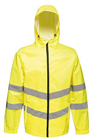 Regatta TRW497 20050 professionelle Warnschutzjacke, wasserfest und winddicht, verstaubar, Gelb, Größe S