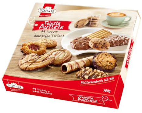 FEINSTE AUSLESE mit 11 Sorten von Schulte, 300g | und Gebäck Auswahl zu Kaffee und Tee