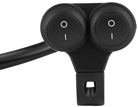 Keenso Motorrad Lenkerschalter, Universal 12V Motorrad 7/8 Zoll Lenker Scheinwerferschalter Doppelsteuerung Nebelscheinwerfer Schalter + Hupenschalter(Type B)