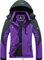 GEMYSE Donna Giacca da Sci Invernale Calda Antivento Impermeabile Cappotto da Neve e Snowboard Parka con Cappuccio Rimovibile(Viola Grigio,XL)