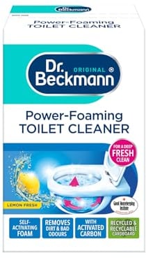 Dr. Beckmann Power-Foaming Toilet Cleaner | For Deep Fresh Cleaning | Activated Carbon | Lemon Fersh | Remove Dirt and Bad Odour | 3 x 100gm Sachets