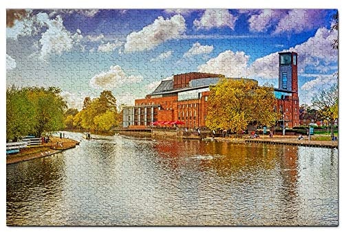 UK England Stratford-upon-Avon Royal Shakespeare Theatre Jigsaw Puzzle 1000 Piece Game Artwork Travel Souvenir Wooden