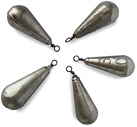 Lasama 5X Birnenblei mit Wirbel Öse 20-120g Grundblei Meeresblei Olivenblei Angelblei (5X 20g)