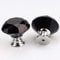 2PCS 40mm Crystal Glass Door Knobs Clear Diamond Pull Handle Aluminium Alloy with Screw for Drawer Cabinet Furniture Kitchen Home Decorating (Black)